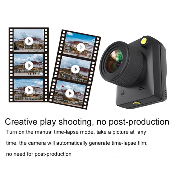 4K Time-Lapse Camera Microlight Full Color Night Vision Security Recording Construction Site Time-Lapse Camera(Black)