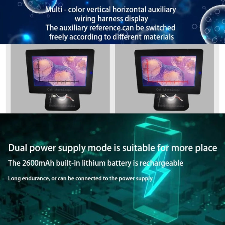 HD Electronic Digital Microscope 5 Inch Screen Touch Key 8000X Biological Cell Electronic Magnifying Glass