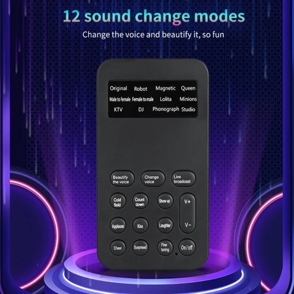 S9 Mobile Phone Computer Live Sound Card Voice Changer Game Karaoke Recording Audio Transformer(English)