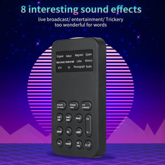 S9 Mobile Phone Computer Live Sound Card Voice Changer Game Karaoke Recording Audio Transformer(English)