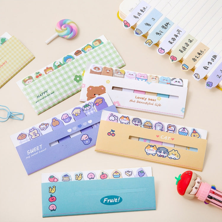 120sheets /Set Kawaii Sticky Tab Note Page Marker Writable and Repositionable File Flags, Spec:  Cat