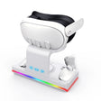For Meta Quest 3 Headset Charging Base with Dazzle Lights VR Grip Charging Stand(White) - VR Accessories by PMC TechLife | Online Shopping South Africa | PMC TechLife | Buy Now Pay Later Mobicred