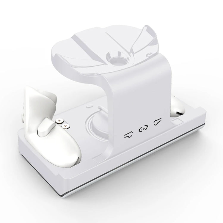 For Meta Quest 3 Headset Charging Base with Dazzle Lights VR Grip Charging Stand(White)