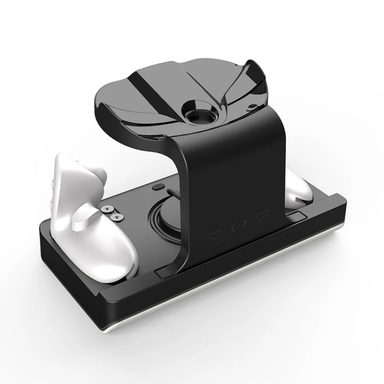 For Meta Quest 3 Headset Charging Base with Dazzle Lights VR Grip Charging Stand(Black)