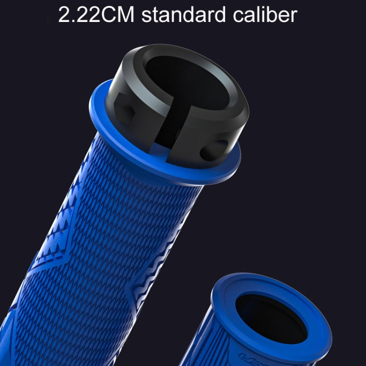 ENLEE 1pair Silicone Bicycle Covers Lockable Cycling Grips With Handlebar Blocking(Blue)
