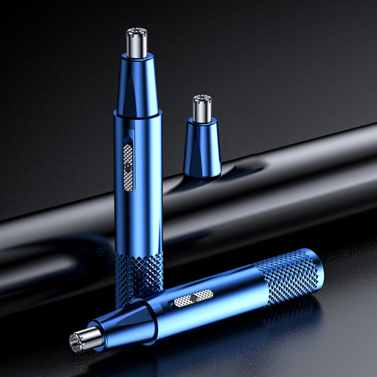 Electric Nose Hair Clipper Rechargeable Washable Portable Travel  Trimmer(Blue)