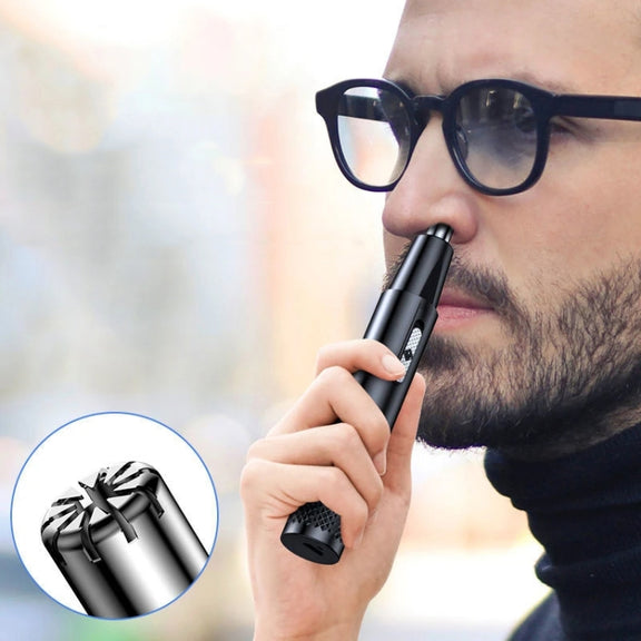 Electric Nose Hair Clipper Rechargeable Washable Portable Travel  Trimmer(Black)