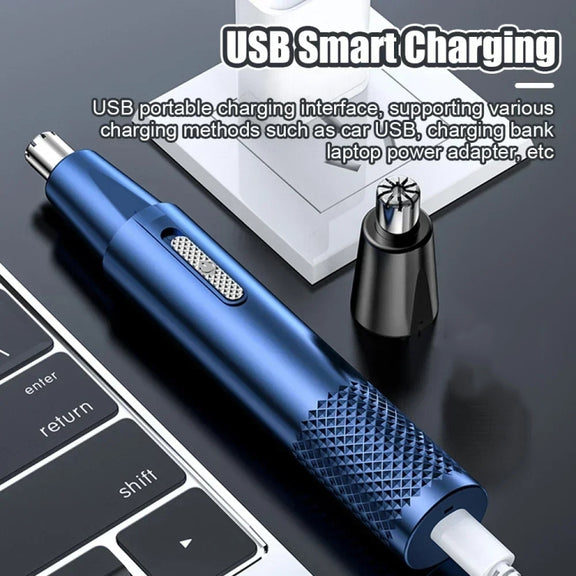 Electric Nose Hair Clipper Rechargeable Washable Portable Travel  Trimmer(Black)