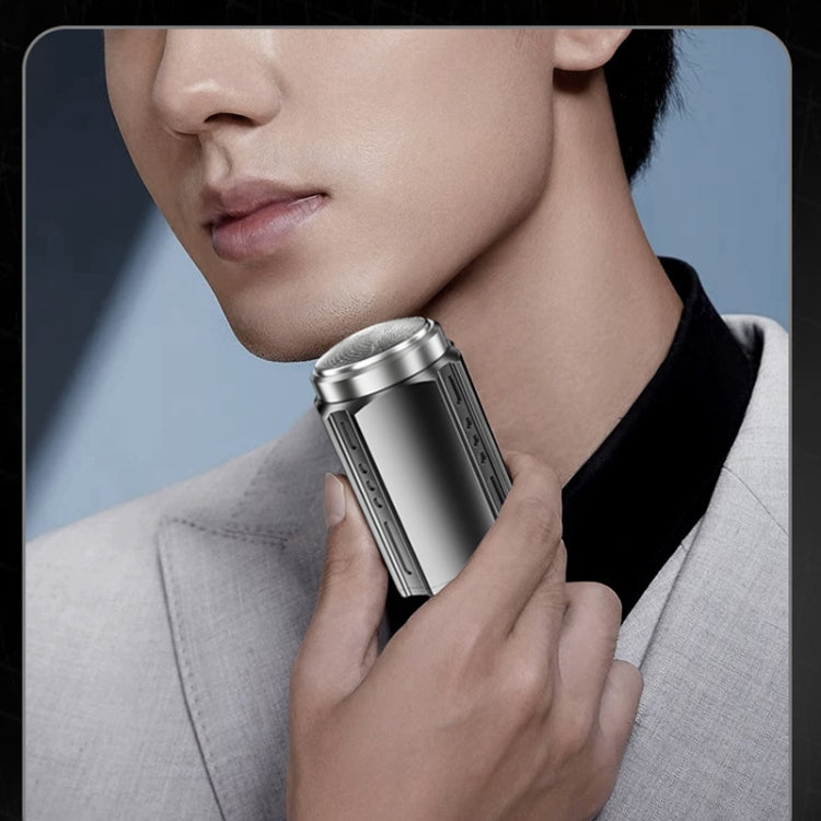 Smart Digital Display Electric Shaver Rechargeable Pocket Razor, Spec: 6 Leaf Knife Head Black