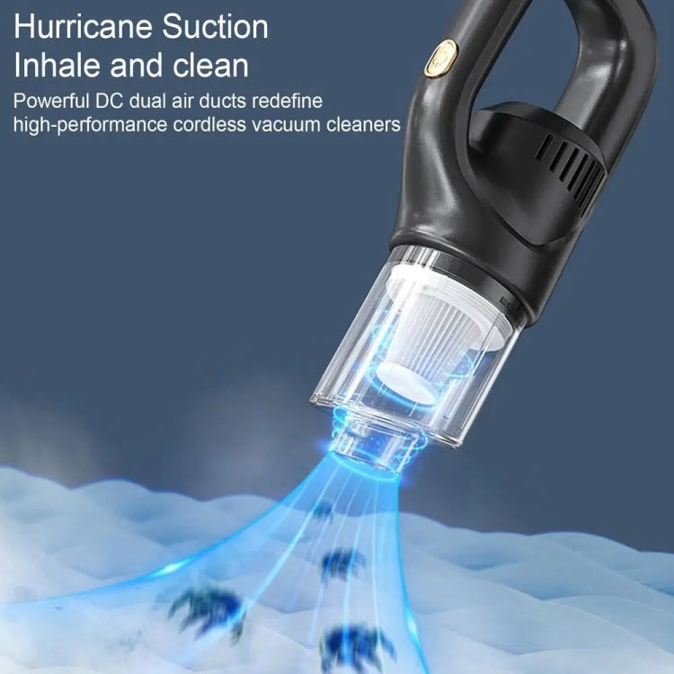 Powerful Portable Wireless Charging Car Vacuum Cleaner, Color: Black