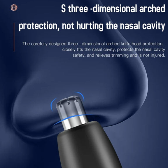 Electric Digital Display Nose Hair Trimmer Rechargeable 3 Gear Adjustable Portable Shaver(Black)