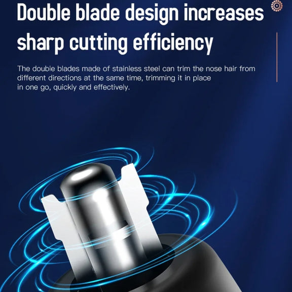 Electric Digital Display Nose Hair Trimmer Rechargeable 3 Gear Adjustable Portable Shaver(Black)