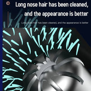 Electric Digital Display Nose Hair Trimmer Rechargeable 3 Gear Adjustable Portable Shaver(Black)