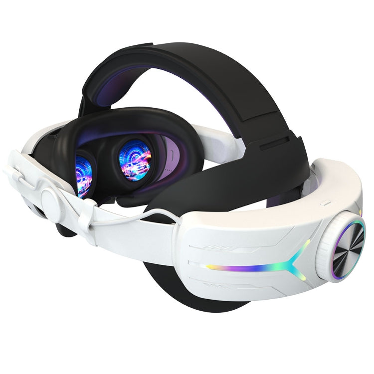For Meta Quest 3 USB Rechargeable RGB Lighting Effect Adjustable Foldable Headset(Elite)