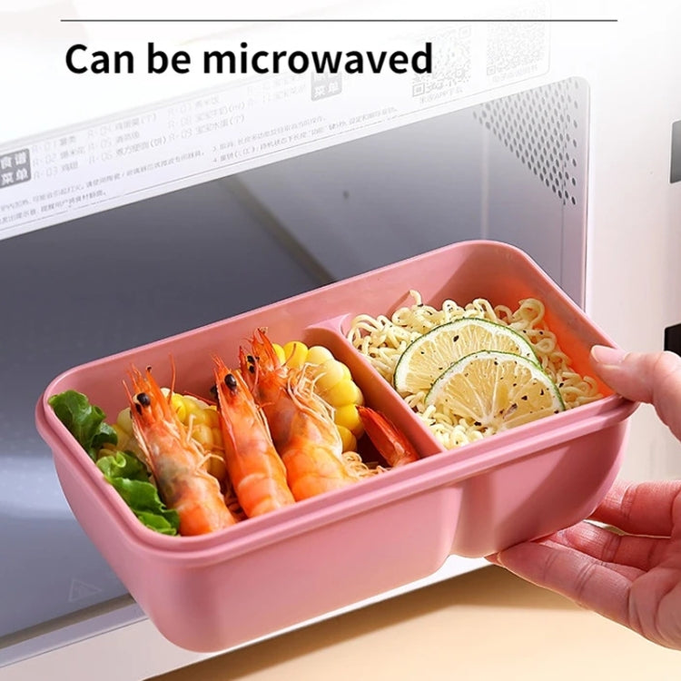 Square Microwaveable Lunch Box Hermetic Bento Box with Spoon Chopsticks(Blue)