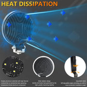 4 Inch Round Mixed Luminous Double-Circle Angel Eye Work Light(E10 1pair)
