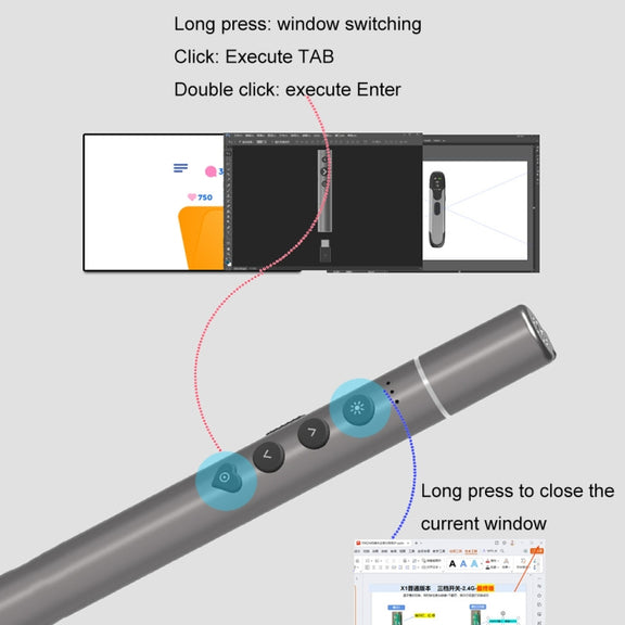 Conference Teaching Page Turning Pen Electronic Telescopic Pointer Laser Pointer PPT Wireless Presenter