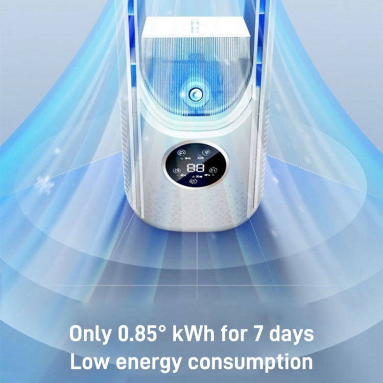 Desk Bladeless Humidification Electric Fan Six Gear Adjustable with LED Light Timing Function(Blue)