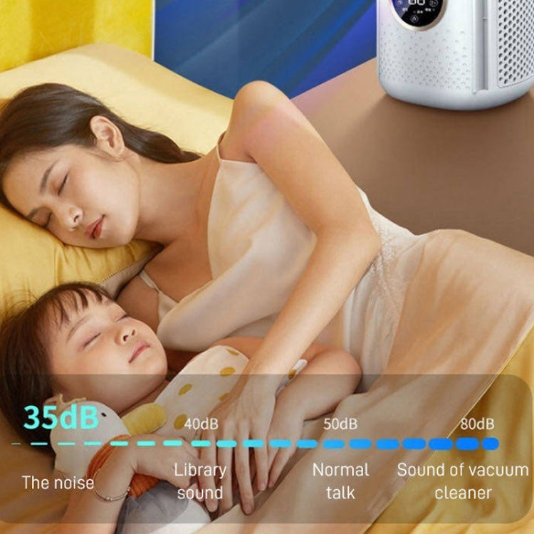 Desk Bladeless Humidification Electric Fan Six Gear Adjustable with LED Light Timing Function(Blue)