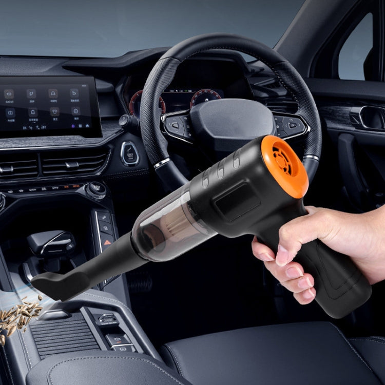 Car Vacuum Cleaner Large Suction Power Wireless Pump Inflatable Blower Handheld Small Vacuum Cleaner, Style: Brush 200W+2 Filters+Storage Bag (Black)