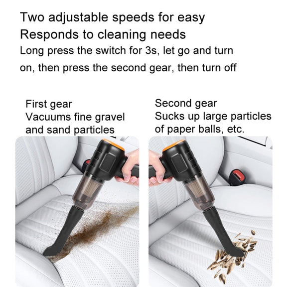 Car Vacuum Cleaner Large Suction Power Wireless Pump Inflatable Blower Handheld Small Vacuum Cleaner, Style: Brush 200W+2 Filters+Storage Bag (Black)