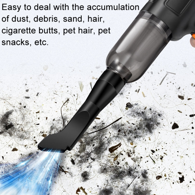 Car Vacuum Cleaner Large Suction Power Wireless Pump Inflatable Blower Handheld Small Vacuum Cleaner, Style: Brush 200W+2 Filters+Storage Bag (Black)