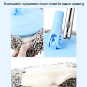 Car Chenille Curved Handle Telescopic Car Wash Soft Bristle Mop(Blue)
