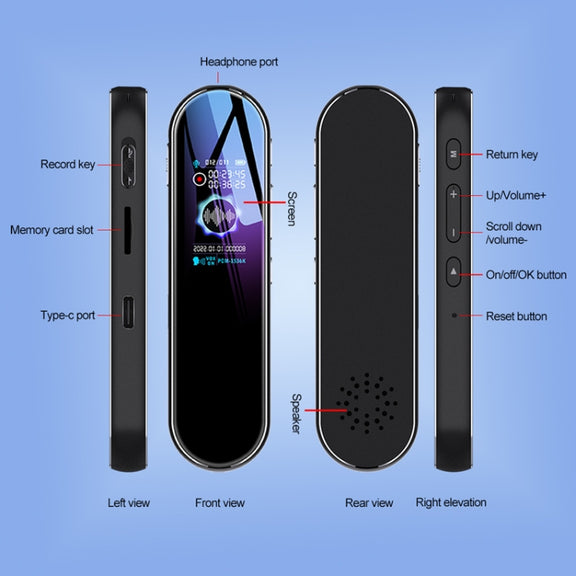 Q53 Ultra Long Standby Timer Voice Recorder HD Noise Canceling Recording Device, Size: 8GB(Black)