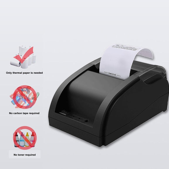 58mm USB Computer Version+Mobile Bluetooth Automatic Order Takeout Receipt Cashier Thermal Printer(US Plug)