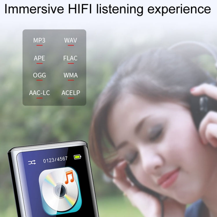 M27 1.8 Inch Bluetooth MP3/MP4 Music Player E-Book Recorder, Size: 32GB(Black)