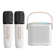Home Portable Bluetooth Speaker Small Outdoor Karaoke Audio, Color: Y1 White(Double wheat) - Microphone by PMC TechLife | Online Shopping South Africa | PMC TechLife | Buy Now Pay Later Mobicred