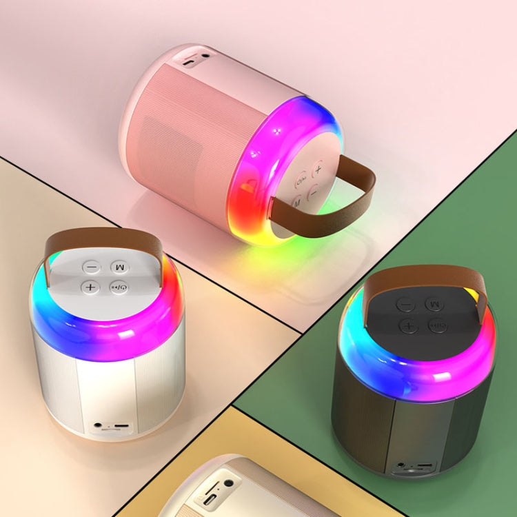 Home Portable Bluetooth Speaker Small Outdoor Karaoke Audio, Color: Y1 White(Double wheat)