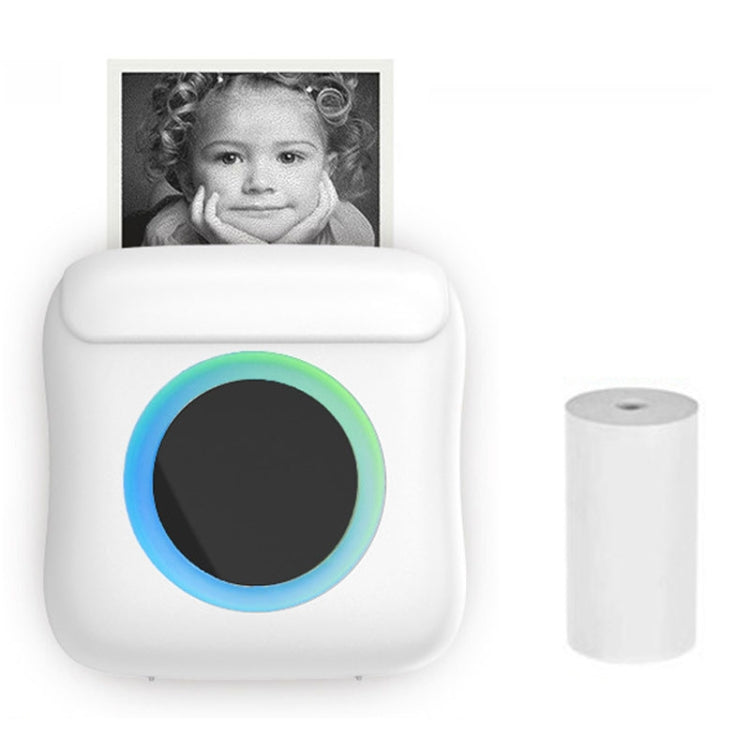 C22 Colorful Ambient Light Portable Mini Inkless Thermal Bluetooth Printer Error Question Label Printer(White)