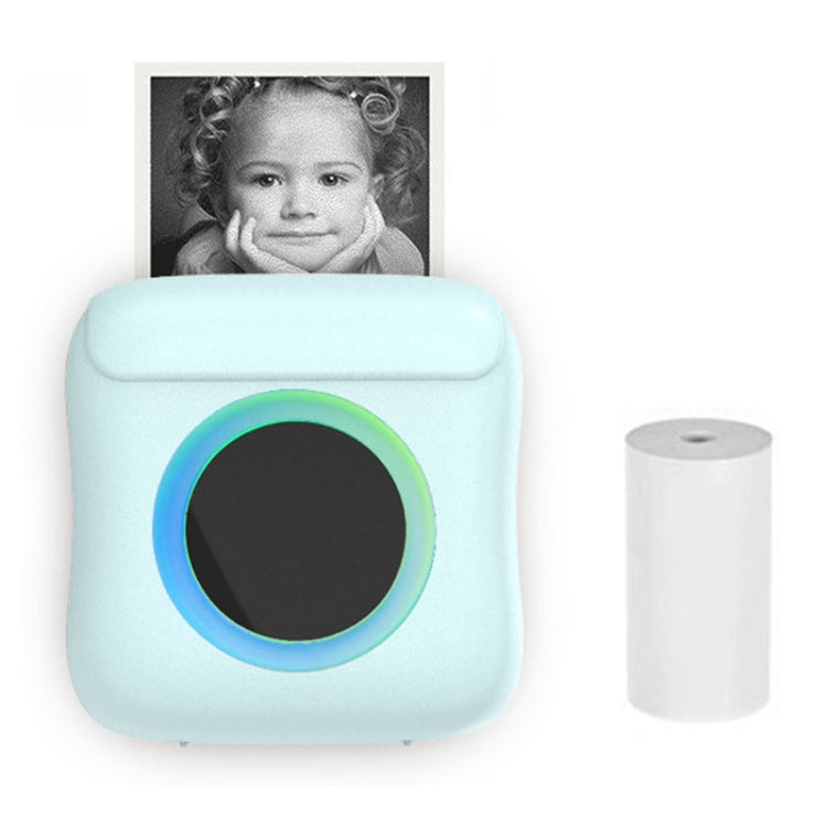 C22 Colorful Ambient Light Portable Mini Inkless Thermal Bluetooth Printer Error Question Label Printer(Blue)