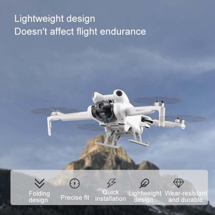 For DJI Mini 4 Pro Landing Gear Base Gimbal Protector Folding Booster Kickstand
