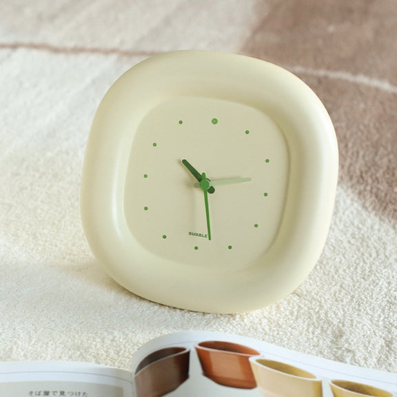 Desktop Wall-mounted Dual-purpose Decorative Silent Bubble Clock(Yellow)