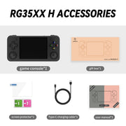 ANBERNIC RG35XX H Handheld Game Console 3.5 Inch IPS Screen Linux System 64GB+128GB(Transparent White)