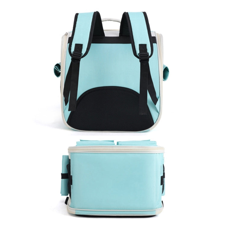 Breathable Square Cat Backpack Foldable Outdoor Portable Pet Bag(Model 4 Gray)