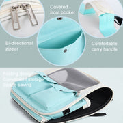 Breathable Square Cat Backpack Foldable Outdoor Portable Pet Bag(Model 4 Gray)