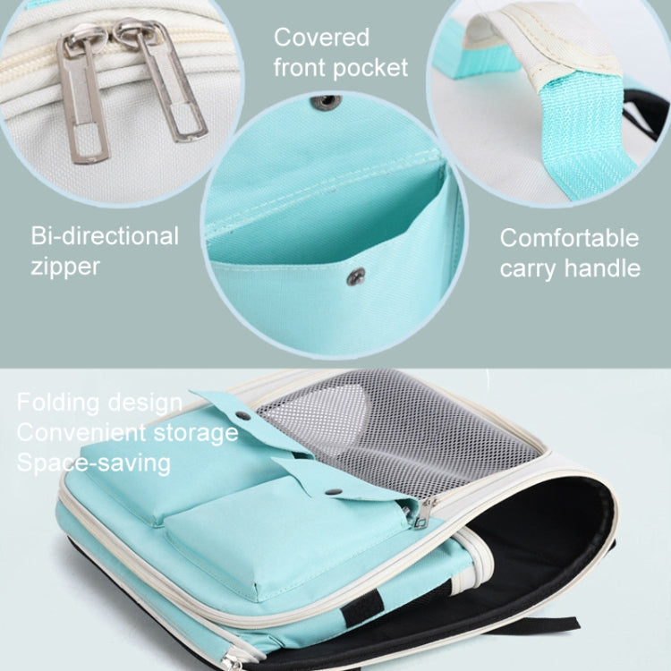 Breathable Square Cat Backpack Foldable Outdoor Portable Pet Bag(Model 4 Gray)