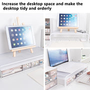 Computer Monitor Elevated Bracket Desk Wrought Iron Rack Organizer, Spec: Deepen Dual Layer Split