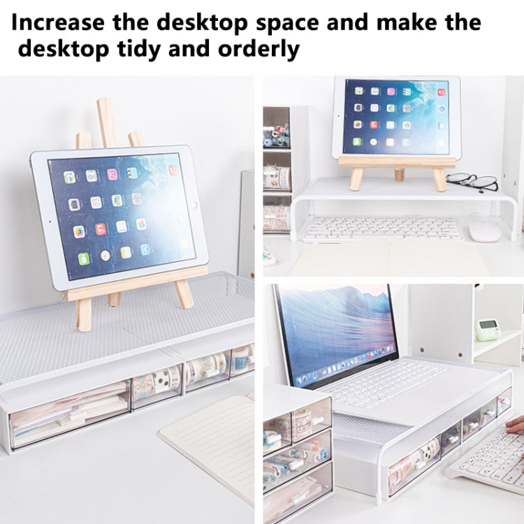 Computer Monitor Elevated Bracket Desk Wrought Iron Rack Organizer, Spec: Deepen Dual Layer Split