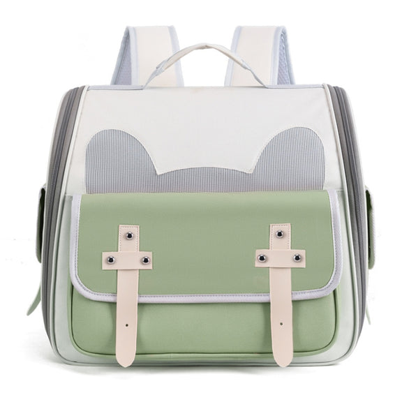 Outdoor Cat Backpack Large Capacity Breathable Pet Bag(Model 7 Green)
