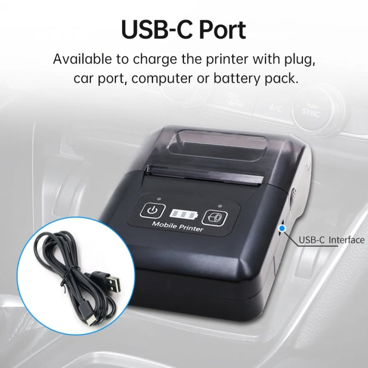 58mm Portable USB Charging Home Phone Bluetooth Thermal Printer(UK Plug)