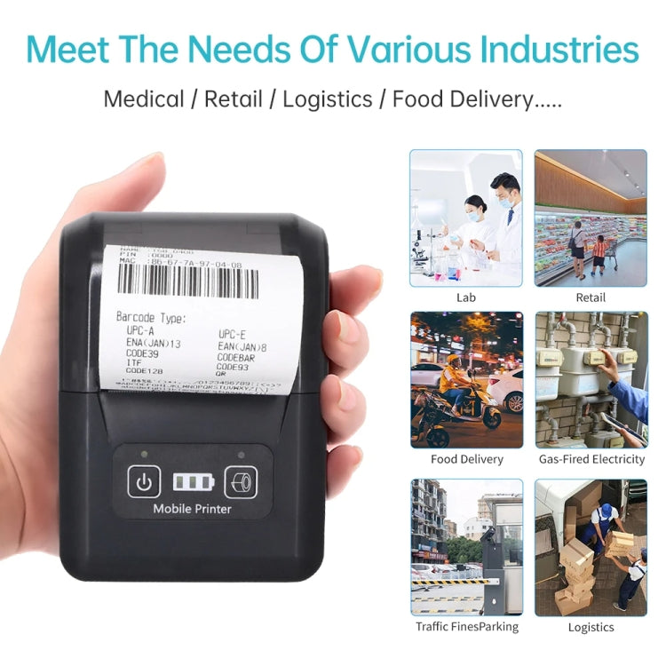 58mm Portable USB Charging Home Phone Bluetooth Thermal Printer(US Plug)