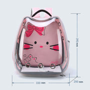Cartoon Pattern Cat Transparent Pet Bag Space Capsule Portable Pet Backpack, Color: Black