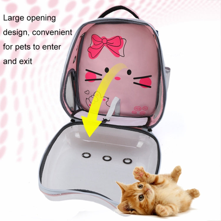 Cartoon Pattern Cat Transparent Pet Bag Space Capsule Portable Pet Backpack, Color: Black