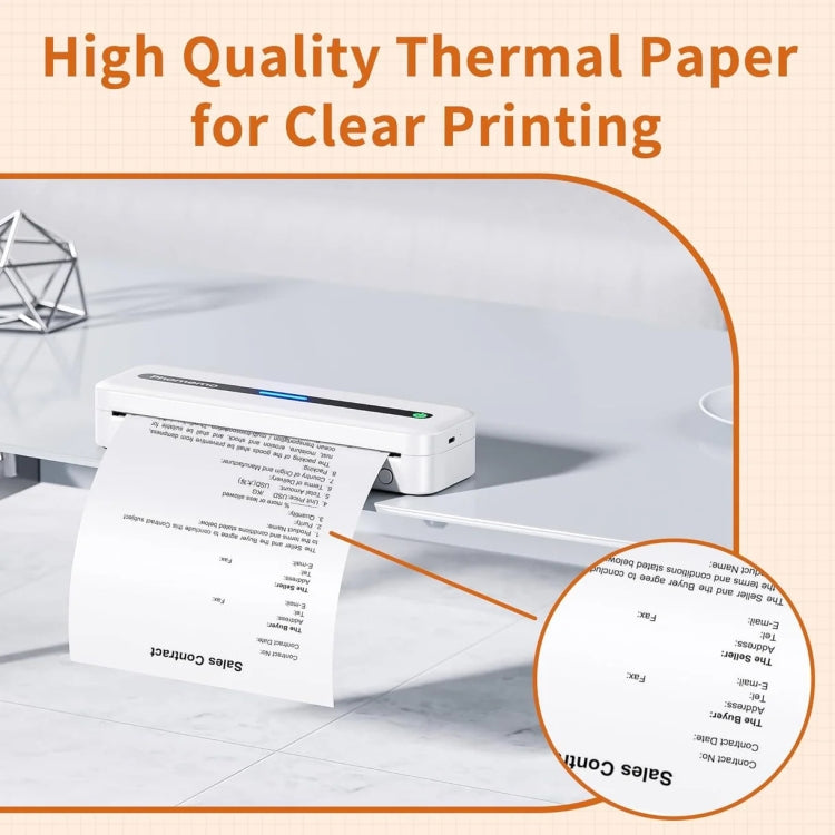 Phomemo 4rolls /Box A4 Writing Quick-Drying Thermal Paper 10-Year Long-Lasting For M832 / M833 / M834 / M835 Printer