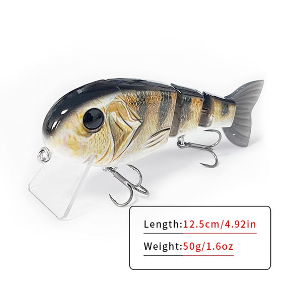 With Tongue Plate 3 Section Bionic Fish Lua Sea Fishing Freshwater Universal Floating Fake Bait(LK088-03)