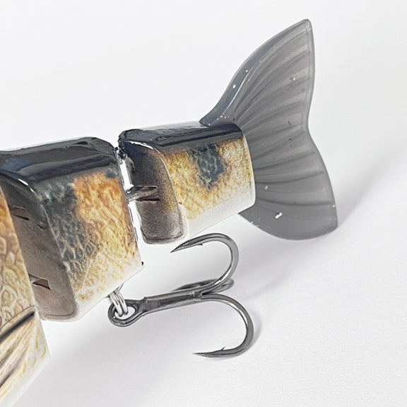 With Tongue Plate 3 Section Bionic Fish Lua Sea Fishing Freshwater Universal Floating Fake Bait(LK088-03)